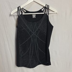 Columbia Omni Dry Black and Gray Workout Top Size M With Strappy Straps